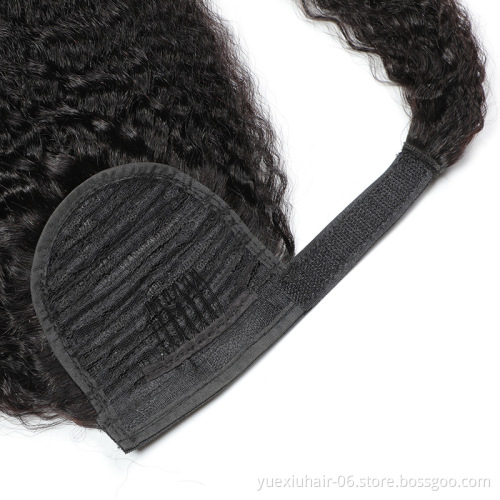 Wrap Around Ponytail 100% Virgin Human Hair Silky Straight, Remy Brazilian Human Hair Drawstring Ponytails